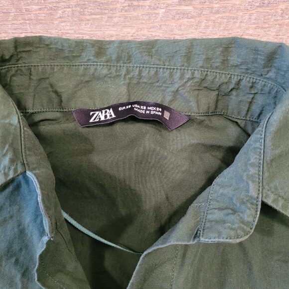 ZARA | Poplin Cotton Button-Up Shirt | Sz. XS - Picture 5 of 8